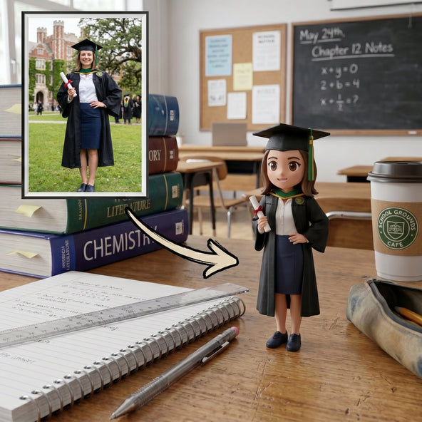 Custom 3D Commencement Figurine – From Your Picture, in a Gift Box