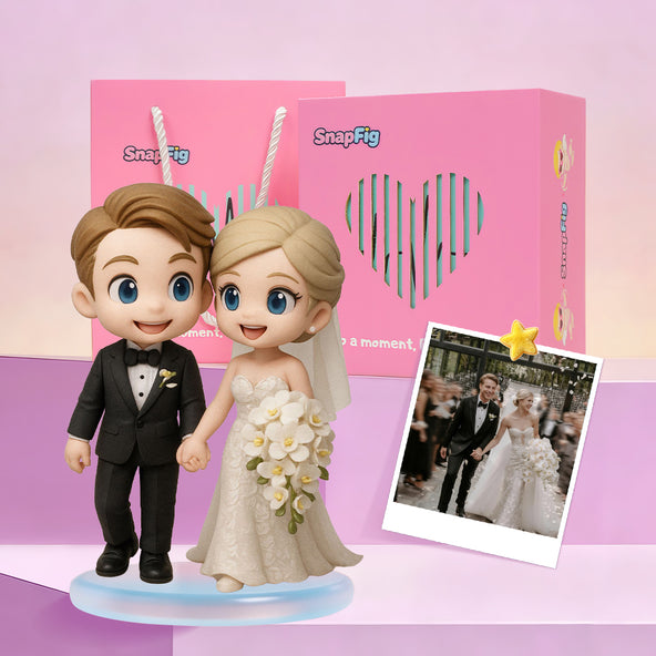 Custom 3D Couple Figurine - Wedding Cake Topper & Anniversary Gift