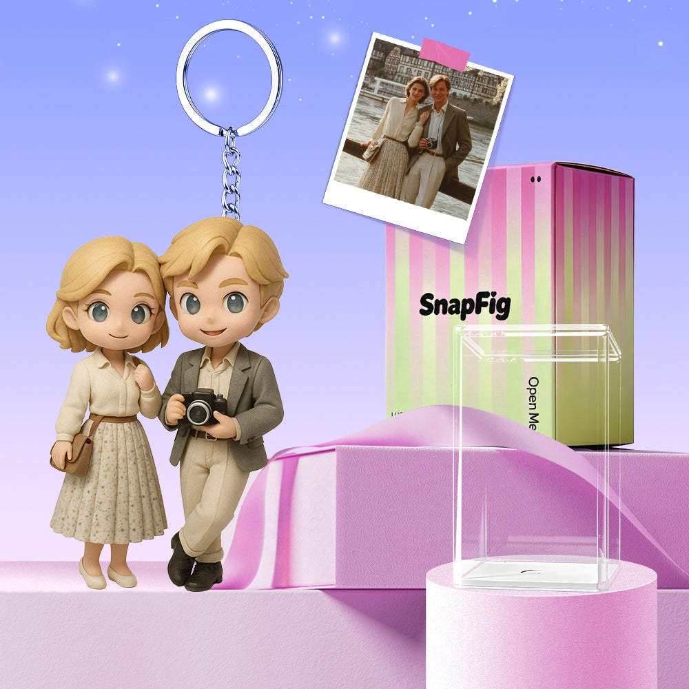 Stylish custom 3D couple keychain for car keys