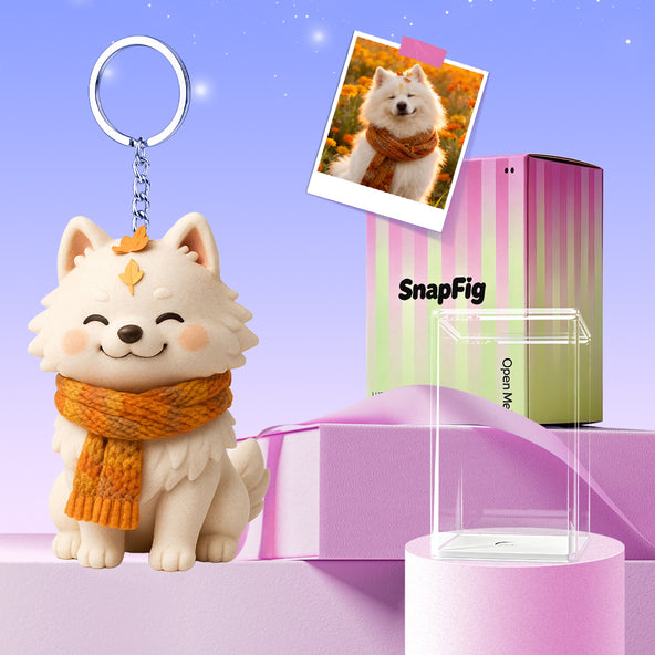 Personalized Cartoon Pet Keychain Custom 3D Animal Figure Cute Dog Cat Avatar Gift for Pet Lovers