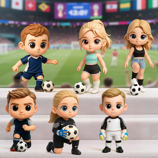 Custom 3D Cartoon Chibi Figure Football Team Character Model Fan Support Gift Collectible Decoration