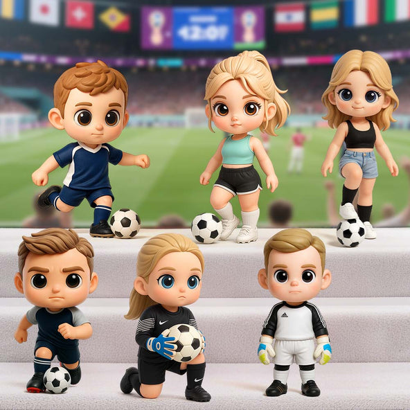 Custom 3D Cartoon Chibi Figure Football Team Character Model Fan Support Gift Collectible Decoration