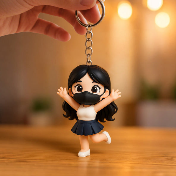 Mini 3D Figurine Keychain Custom Made from Your Photo Creative Gift for Anyone