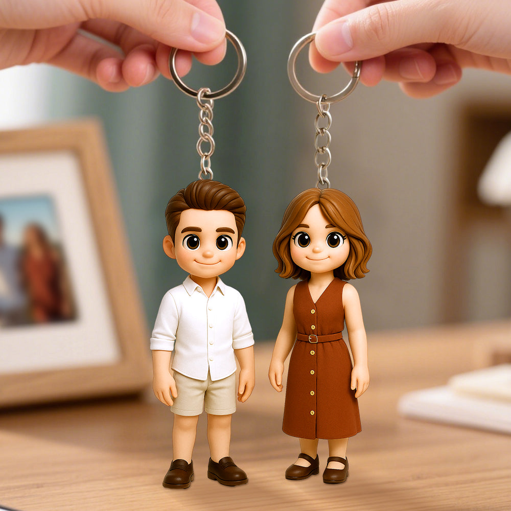 Custom 3D Keychain Figure from Your Photo Personalized Mini Doll in Business Suit Unique Gift Idea