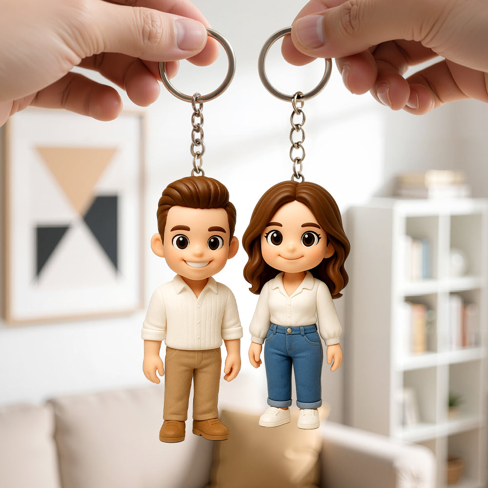 Personalized  3D Keychain from Photo Custom Cartoon 3D Figure Doll Unique & Creative Gift for Birthday