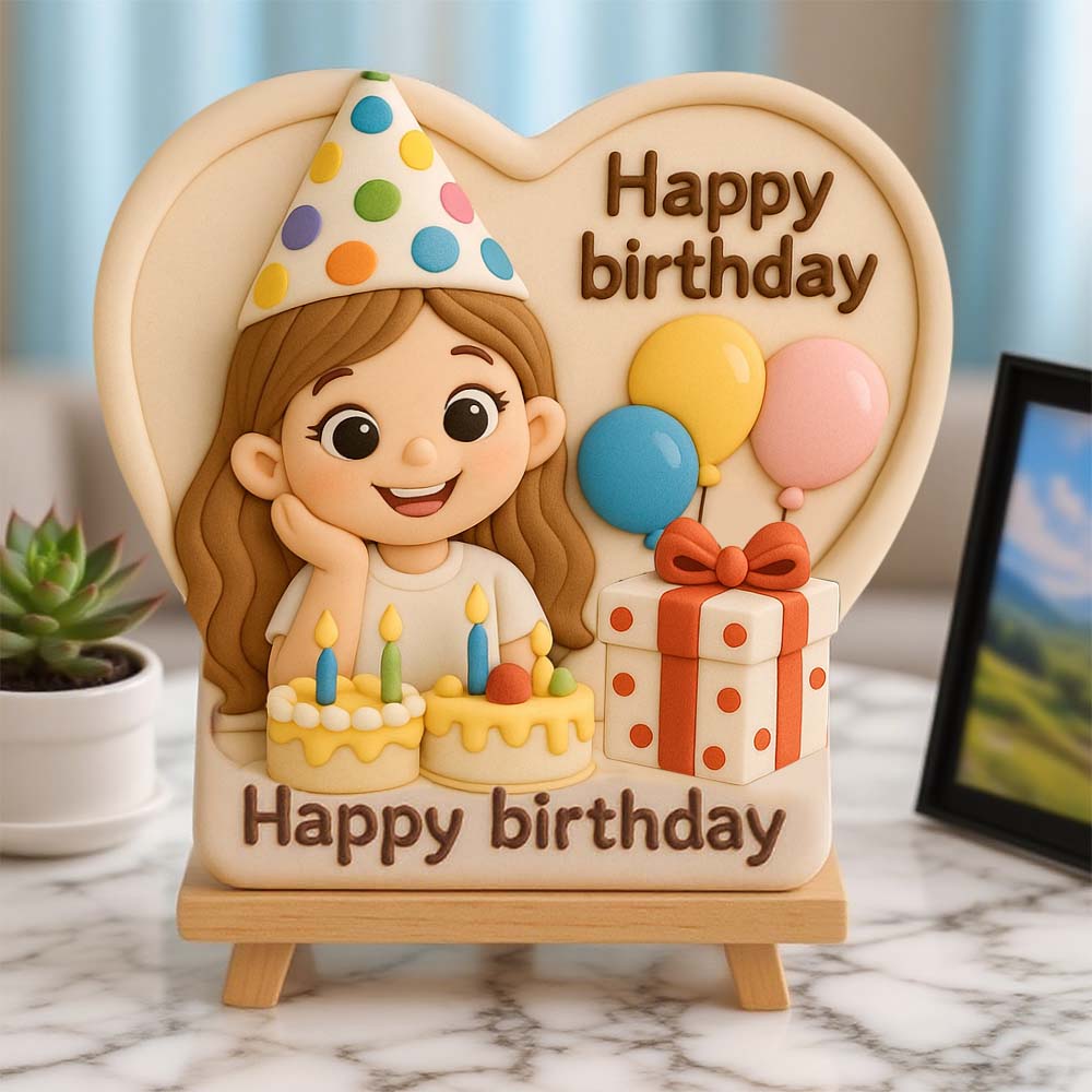 Custom 3D Relief Sculpture Personalized Birthday Gift Engraved Keepsake Home Decor Display For Kids