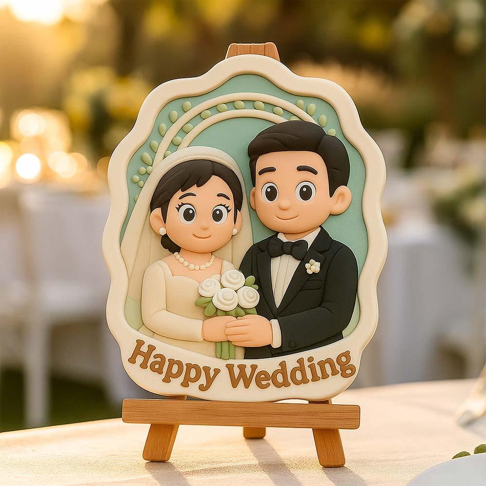 Custom Figurine 3D Printed Couple Gift Custom Photo Decoration Romantic Personalized Wedding Decoration