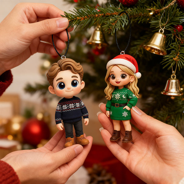 Custom 3D Figure Car Hanging Ornament Personalized Car Decoration Handcrafted Mini Character Custom Car Accessory Unique Personalized Gift