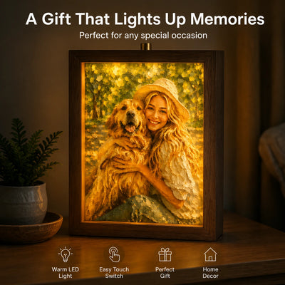 Custom 3D Embossed Relief Photo Frame - Oil Painting Lightbox Portrait