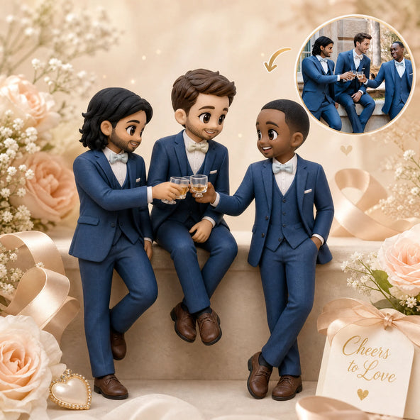 Custom Groomsmen Squad Miniature - Hand-Finished Wedding Party Gift