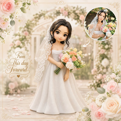 Custom Bride Figurine - Personalized Bridal Shower & Wedding Day Gift