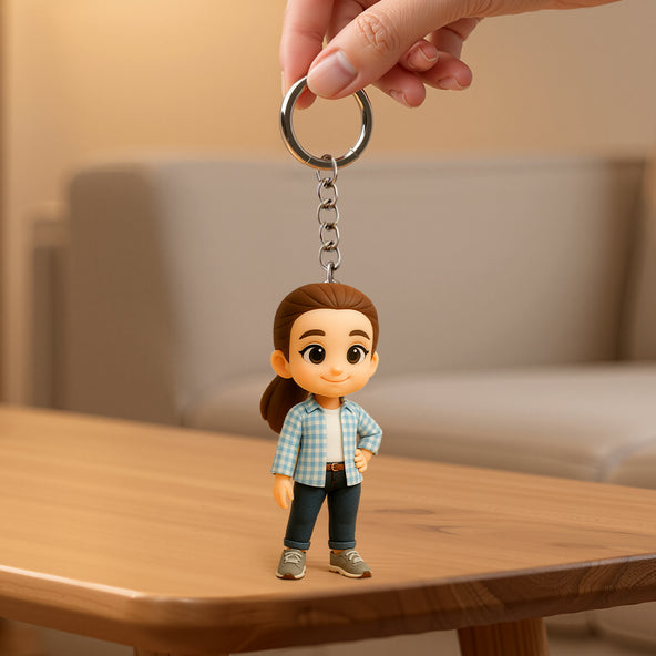 Custom Single Character 3D Figure Keychain Gift Personalized Keepsake