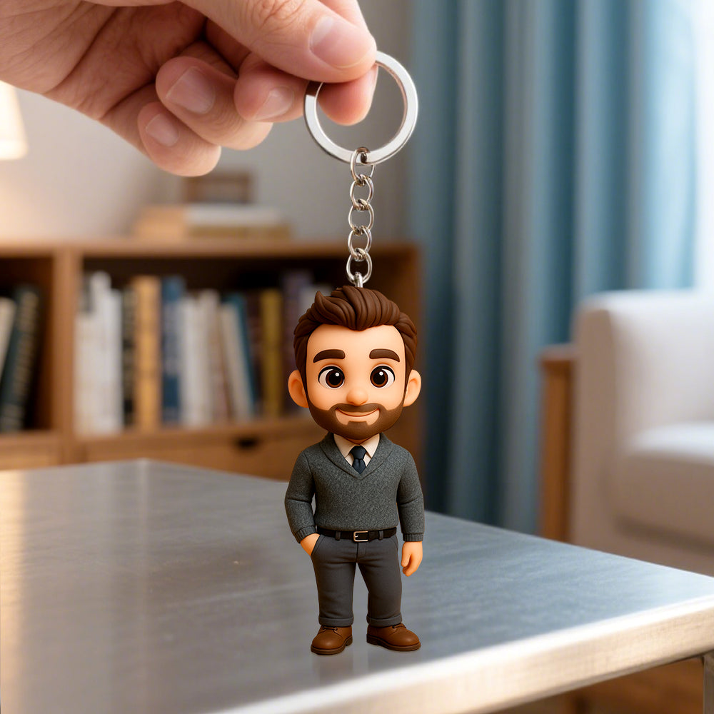 Custom Made 3D Keychain Figure Portrait Single Character Souvenir