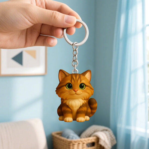 Personalized Pet Portrait 3D Keychain Custom Animal Figure Gift