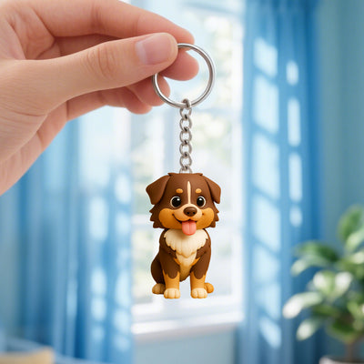 Personalized Cartoon Pet Keychain Custom 3D Animal Figure Cute Dog Cat Avatar Gift for Pet Lovers