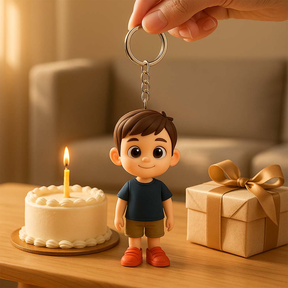 Personalized  3D Keychain from Photo Custom Cartoon 3D Figure Doll Unique & Creative Gift for Birthday
