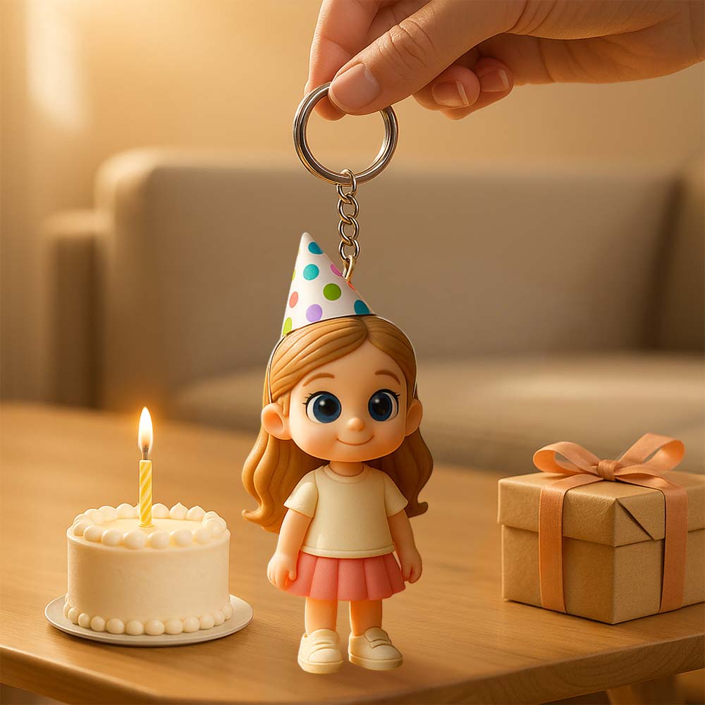 Personalized  3D Keychain from Photo Custom Cartoon 3D Figure Doll Unique & Creative Gift for Birthday
