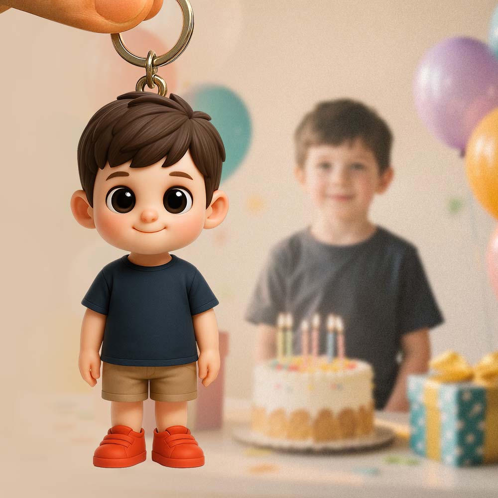 Personalized  3D Keychain from Photo Custom Cartoon 3D Figure Doll Unique & Creative Gift for Birthday