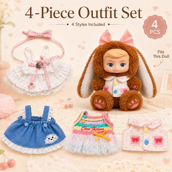 4-Piece Doll Outfit Set – Style Variety Collection