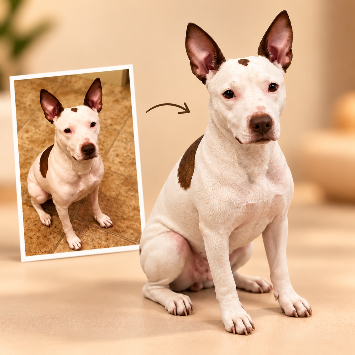 Custom Large Pet Figurine from Photo – Lifelike Pet Keepsake