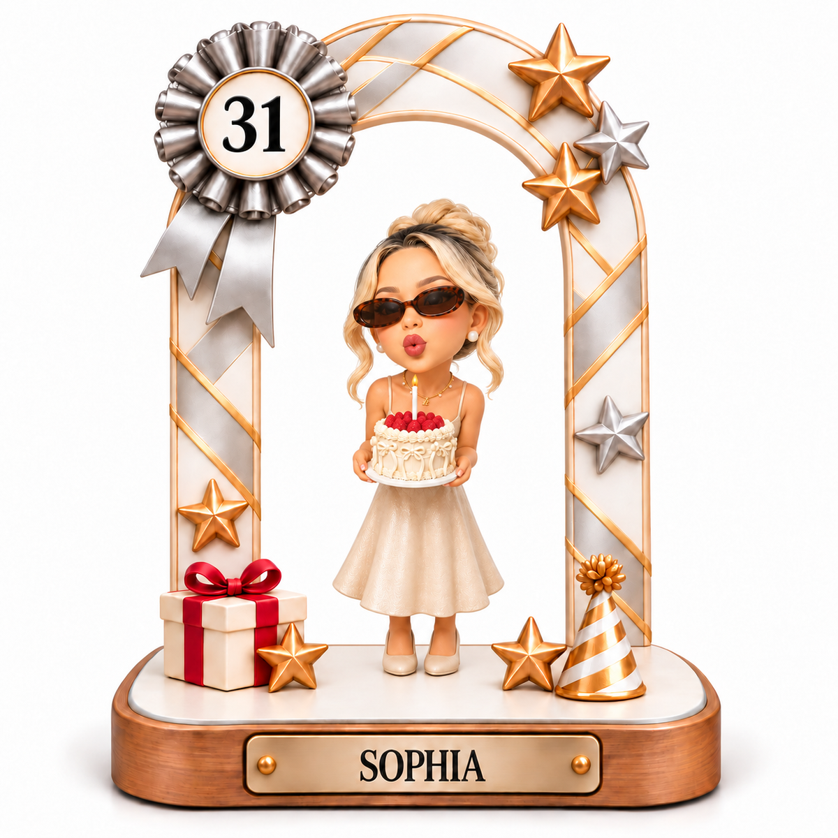 Custom Photo Figurine with Themed Display Base