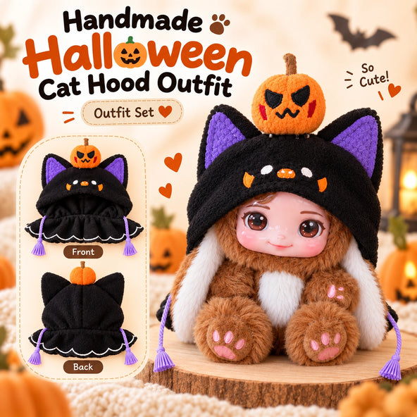 Handmade Halloween Cat Hood outfit
