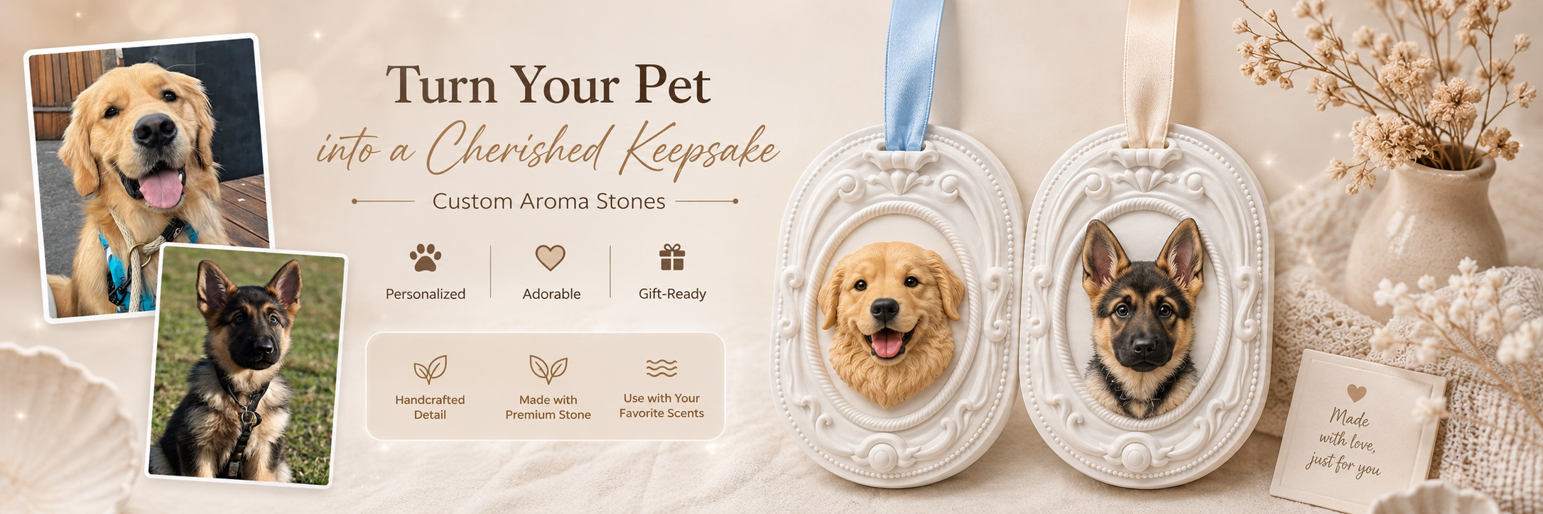 Turn Your Pet’s Photo Into <strong>Custom Aroma Stone</strong>