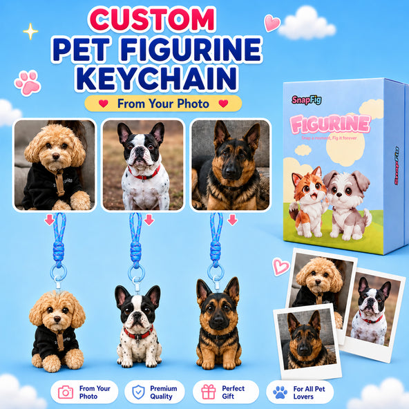 Custom 3D Pet Figure Keychain & Bag Charm - Take Them Everywhere