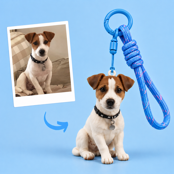Custom Pet Keychain & Bag Charm - Figure from Your Photo