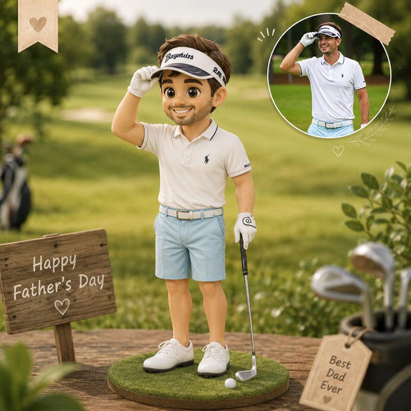 Custom Golf Dad Figurine - Daughter's Gift for Father's Day