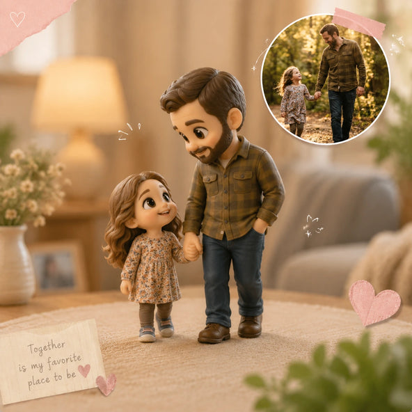 Dad & Child Figurine - Personalized Father's Day Gift From Photo