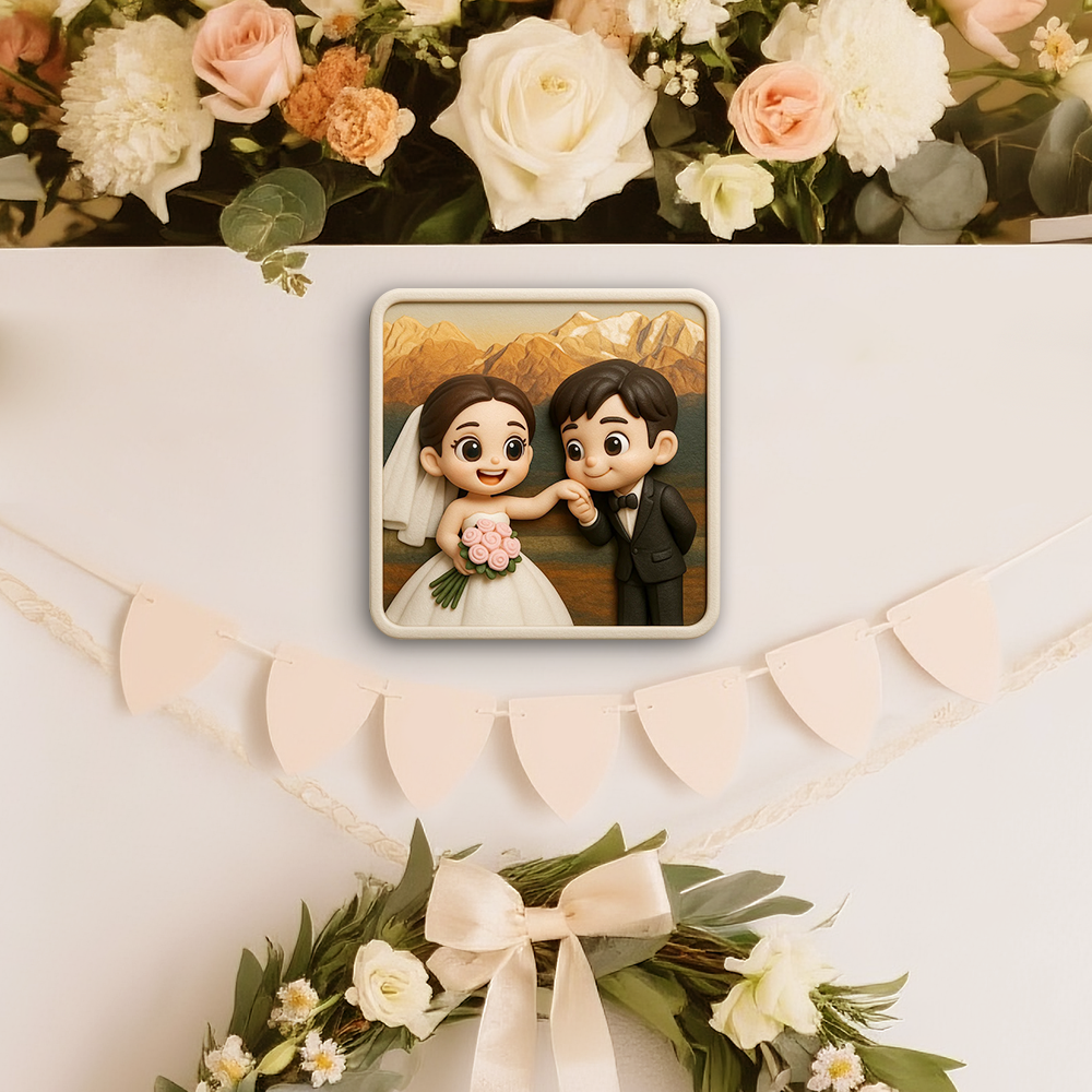 Romantic Custom 3D Fridge Magnet Couple Gift from Photo Personalized Magnetic Decoration for Anniversary