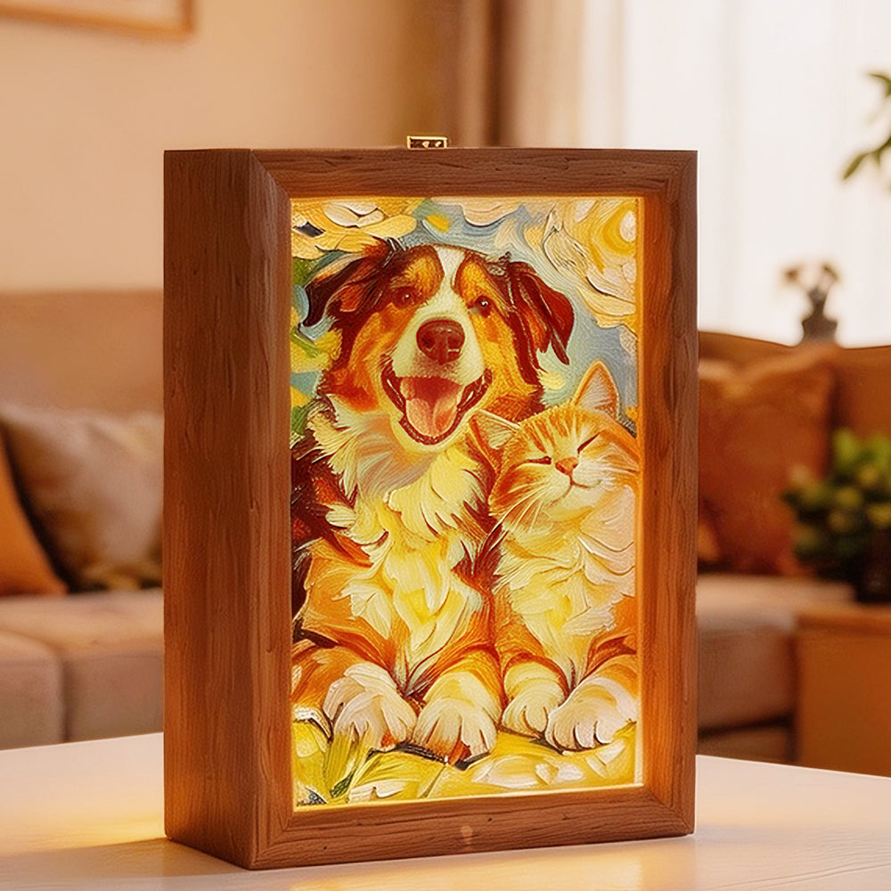 3D Picture Frame  of Prosperity タイ製 Custom 3D Embossed Relief Photo Frame - Oil Painting Lightbox Portrait