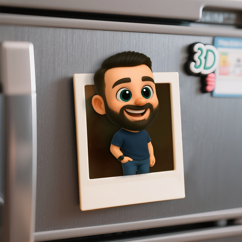 Custom 3D Fridge Magnet from Your Photo Personalized Cartoon Mini Figure Magnetic Gift for Him or Her