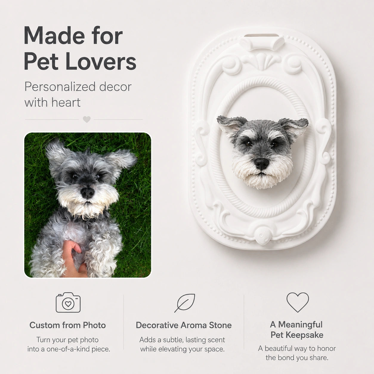 A pet keepsake aroma stone designed as a thoughtful gift for dog lovers