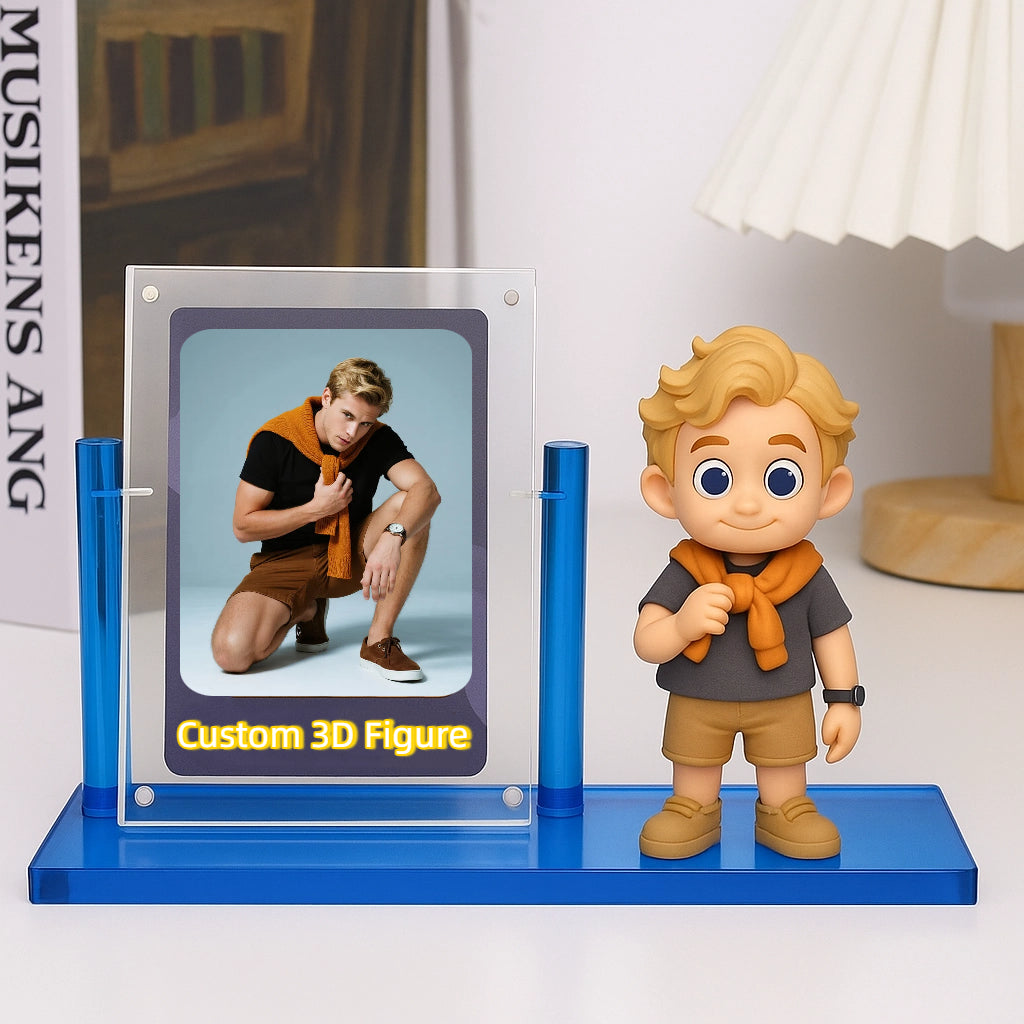 Custom 3D Figure Display with Acrylic Case Collectors Gift Idea unique Carded Model Showcase