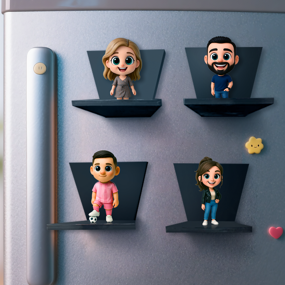 Custom 3D Cartoon Fridge Magnet from Photo Personalized Mini Figurine Gift Unique Magnetic Decoration for Him Birthday Gift Idea