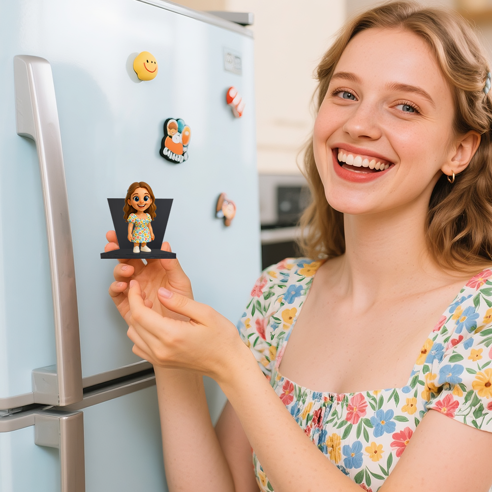 Custom 3D Cartoon Fridge Magnet from Photo Personalized Mini Figurine Gift Unique Magnetic Decoration for Him Birthday Gift Idea