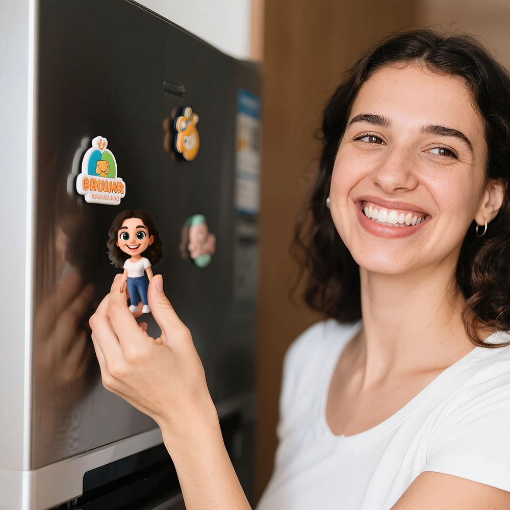 Custom 3D Cartoon Fridge Magnet from Photo Personalized Mini Character Magnetic Gift Unique Decoration for Him or Her